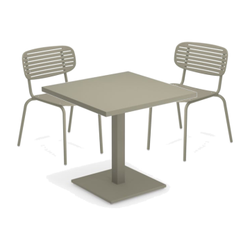 EMU Tavolo round grigio + 2 sedie