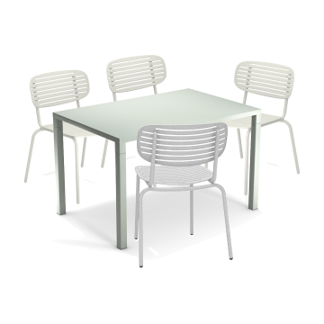 EMU Nova Tavolo Rettangolare 120x80 cm Bianco + 4 sedie